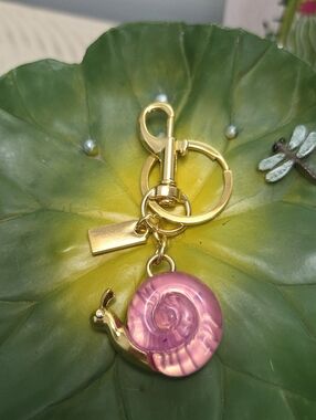 Snail Bag Charm Keychain, Pink NEW